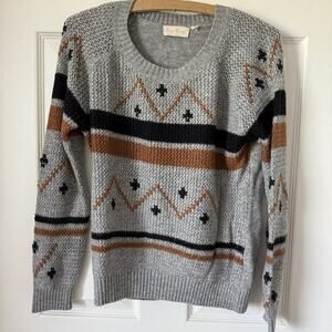 Young Threads Women’s Sweater Gray Brown Black‎